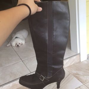 brown heeled boots
